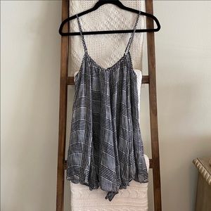 NWOT Fleur Du Mal black & white plaid romper